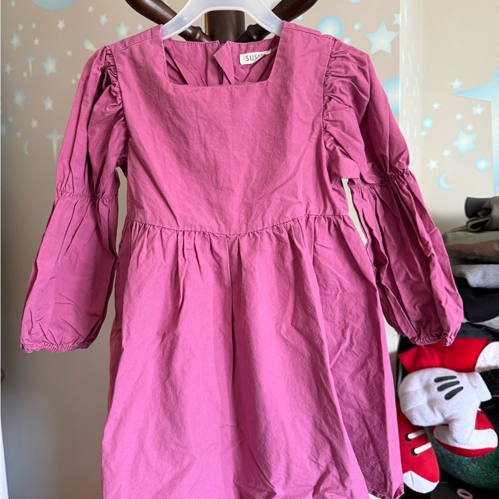 Stylish Pink Long Sleeve Dress